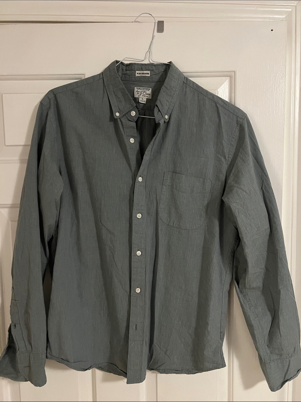 J. Crew Men's Button-Down Shirt in Slate Gray